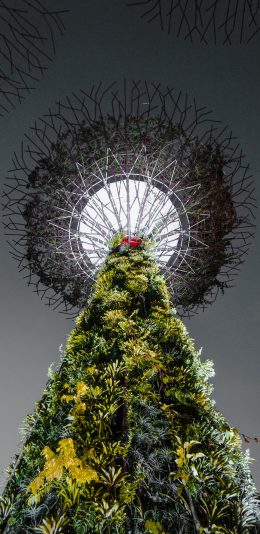 [2436x1125]新加坡 地标 滨海湾花园 苹果手机壁纸图片