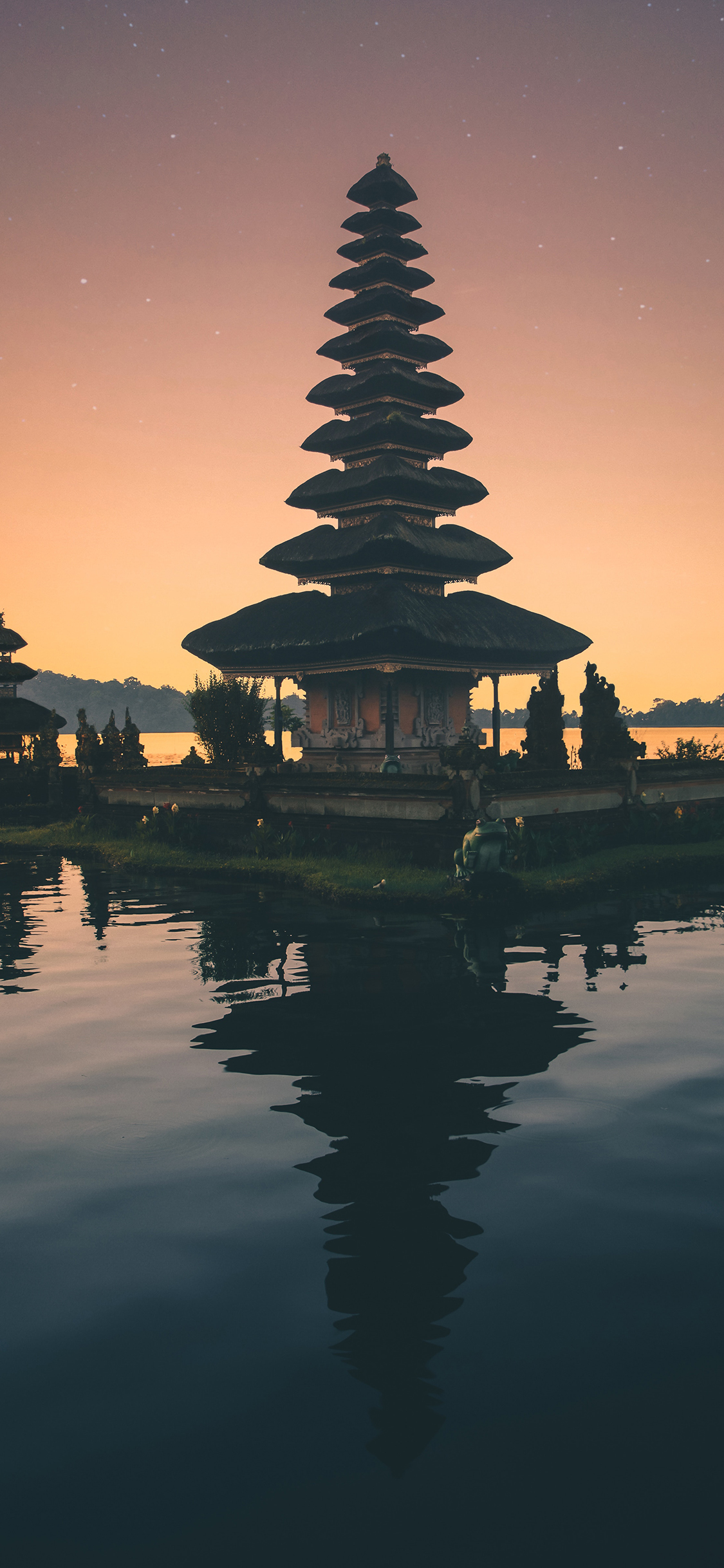 [2436×1125]旅游胜地 巴厘岛 水神庙 苹果手机壁纸图片