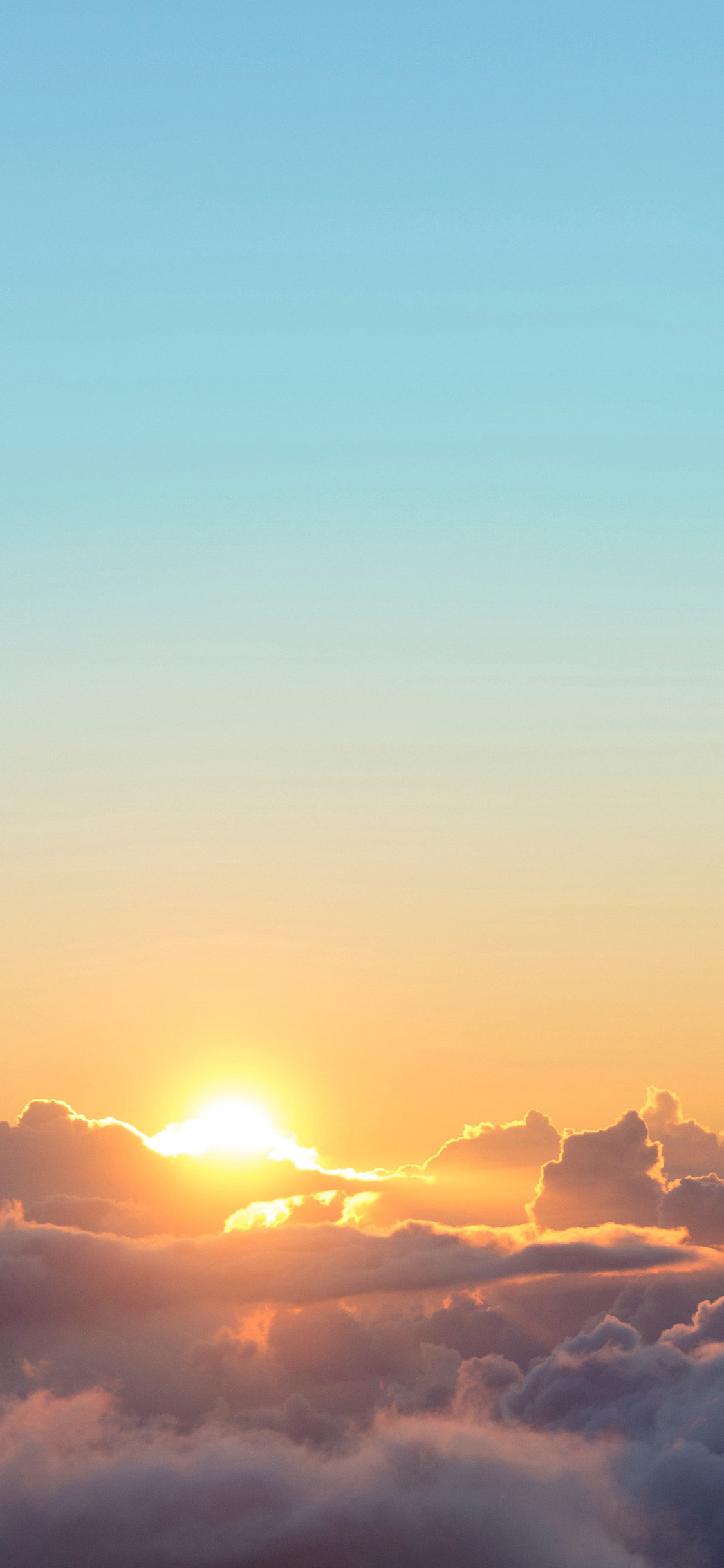[2436×1125]日出 云端 云层 阳光 太阳 天空 唯美 苹果手机壁纸图片
