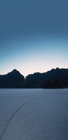 [2436x1125]日出 山 蓝色 大自然 干旱 苹果手机壁纸图片