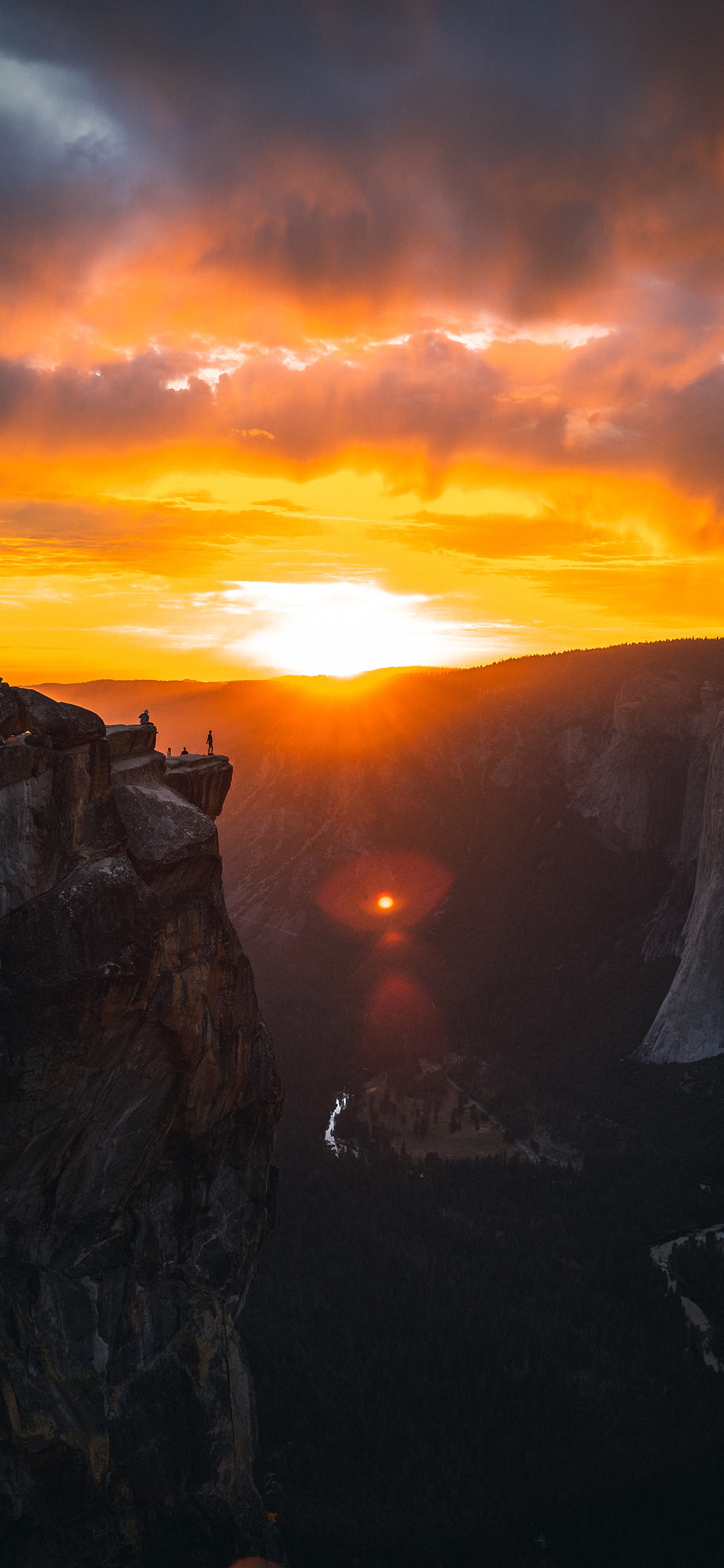 [2436×1125]日出 山峰 阳光 唯美 苹果手机壁纸图片