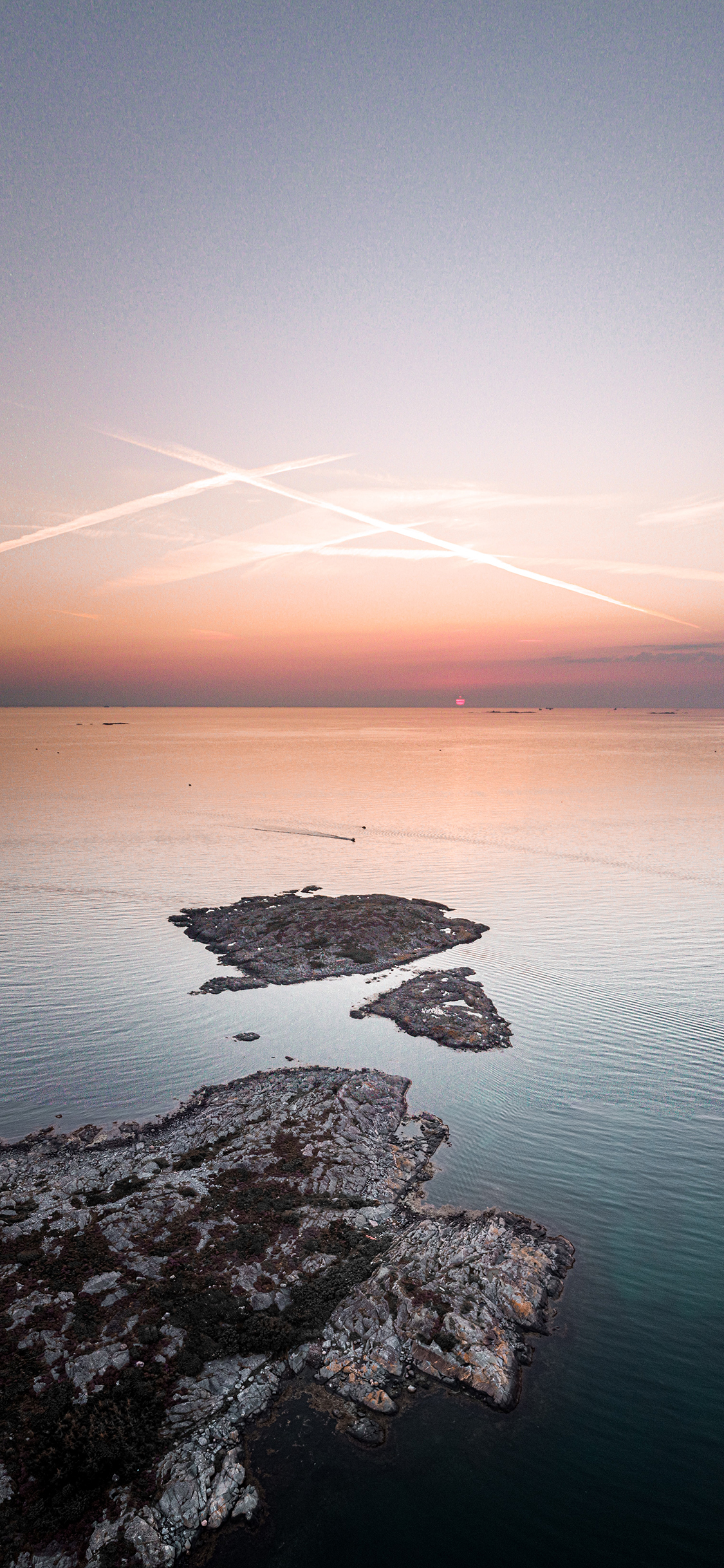 [2436×1125]日出 海景 朦胧 唯美 苹果手机壁纸图片