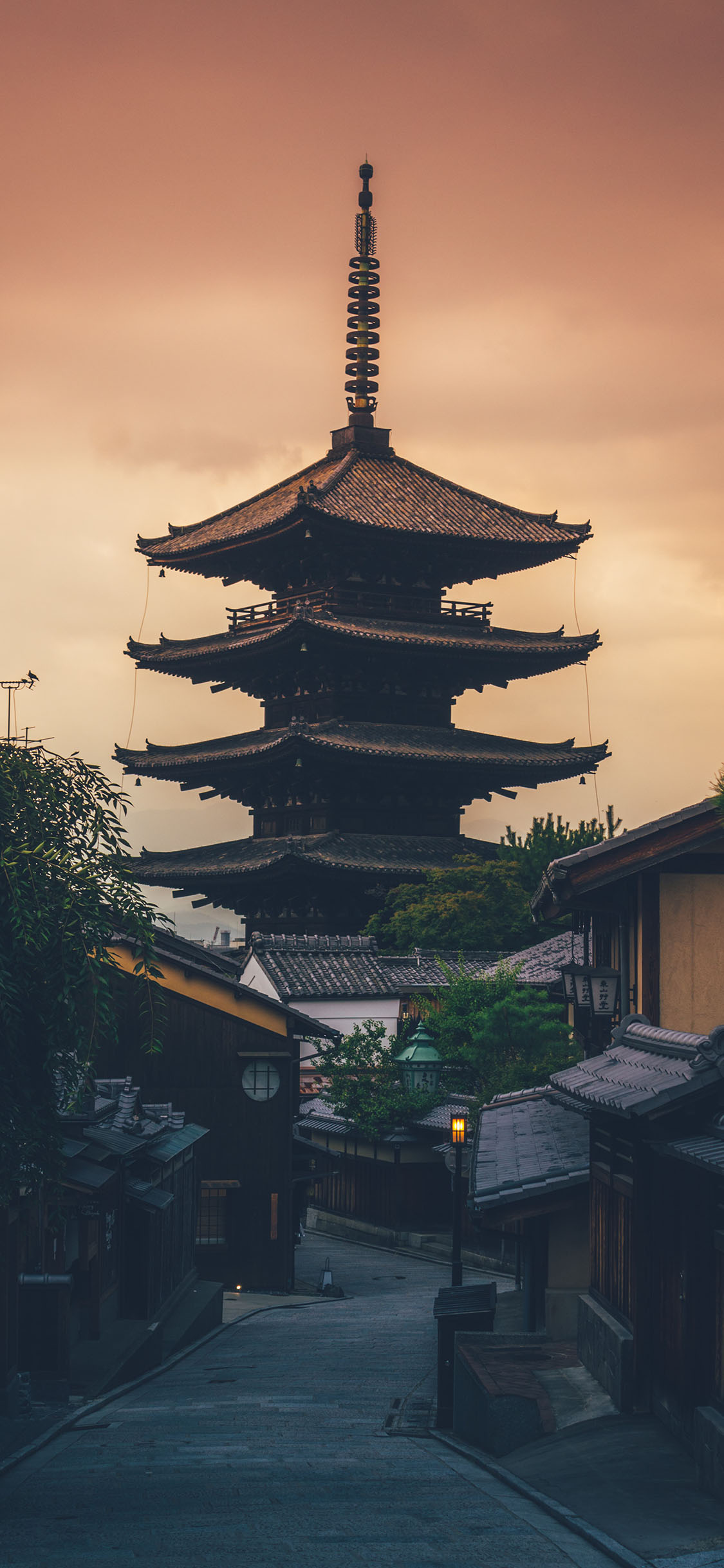 [2436×1125]日本 和风建筑 法隆寺 斑鸠寺 苹果手机壁纸图片