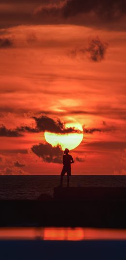 [2436x1125]日落 晚霞 唯美 美景 苹果手机壁纸图片