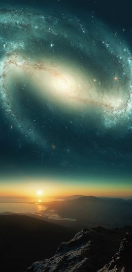 [2436x1125]星云 星空 夜空 山川 苹果手机壁纸图片