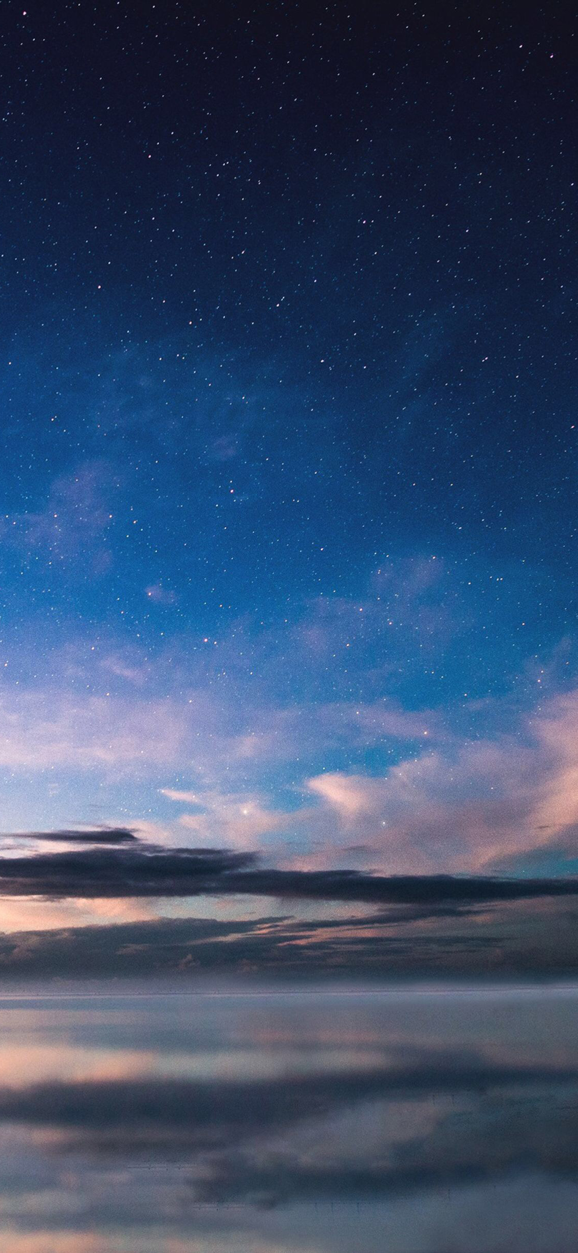 [2436×1125]星空 云 天空 唯美 苹果手机壁纸图片