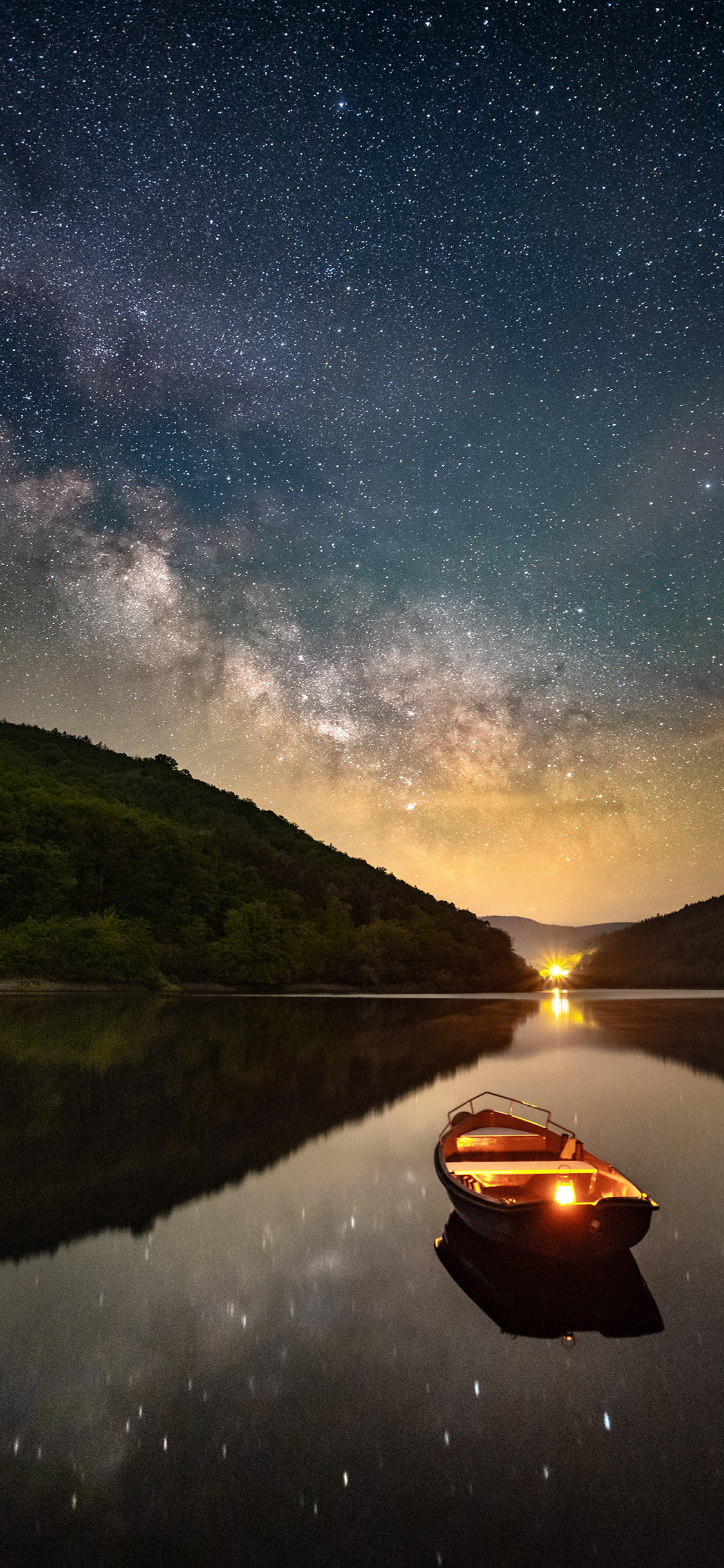 [2436×1125]星空 夜晚 唯美 璀璨 苹果手机壁纸图片