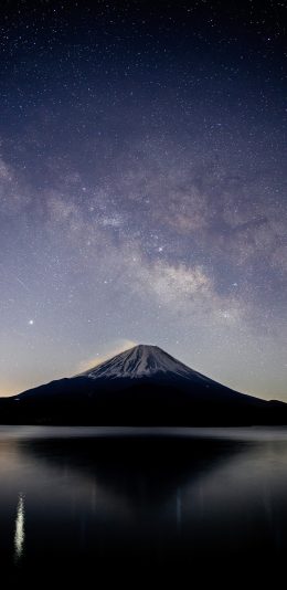 [2436x1125]星空 夜景 山峰 唯美 苹果手机壁纸图片