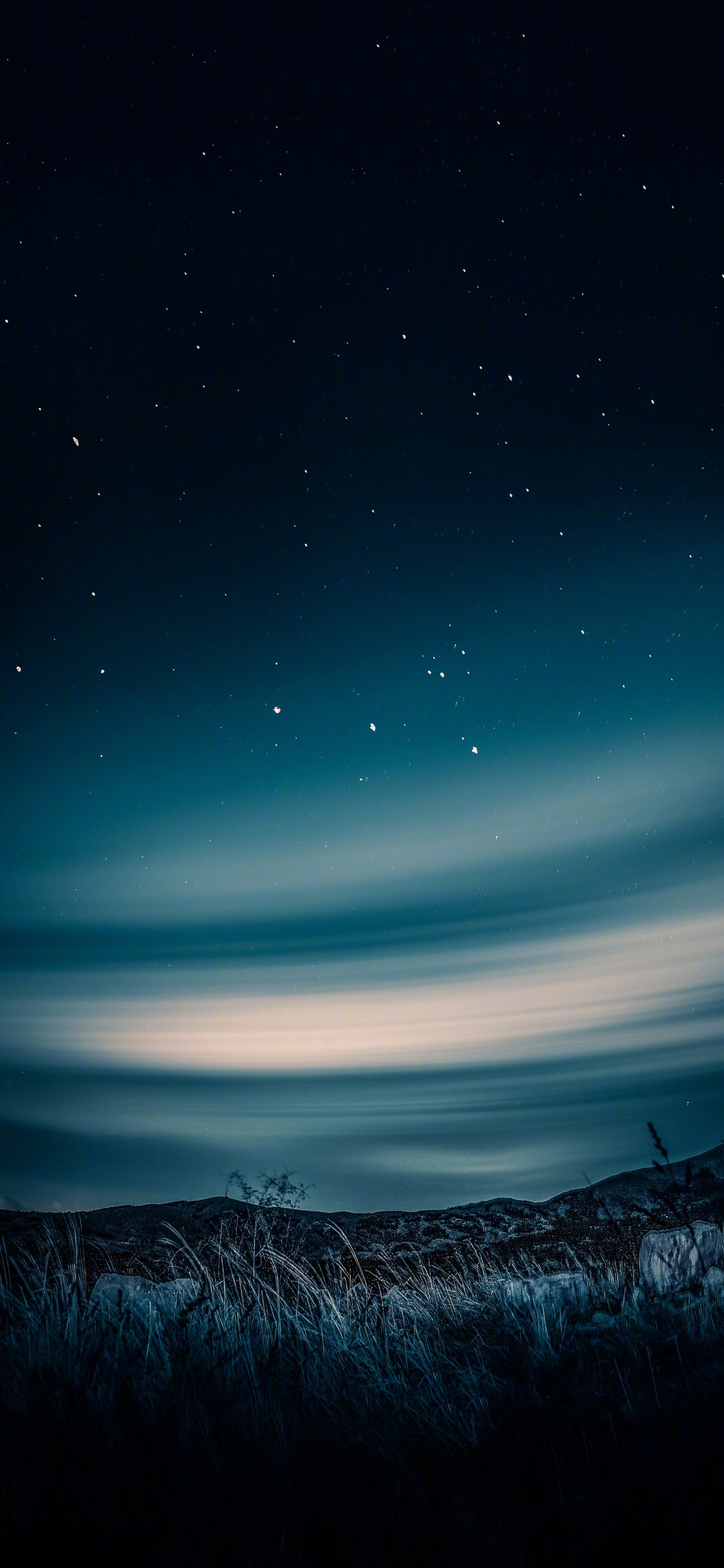 [2436×1125]星空 夜空 静谧 黑暗 郊外 苹果手机壁纸图片