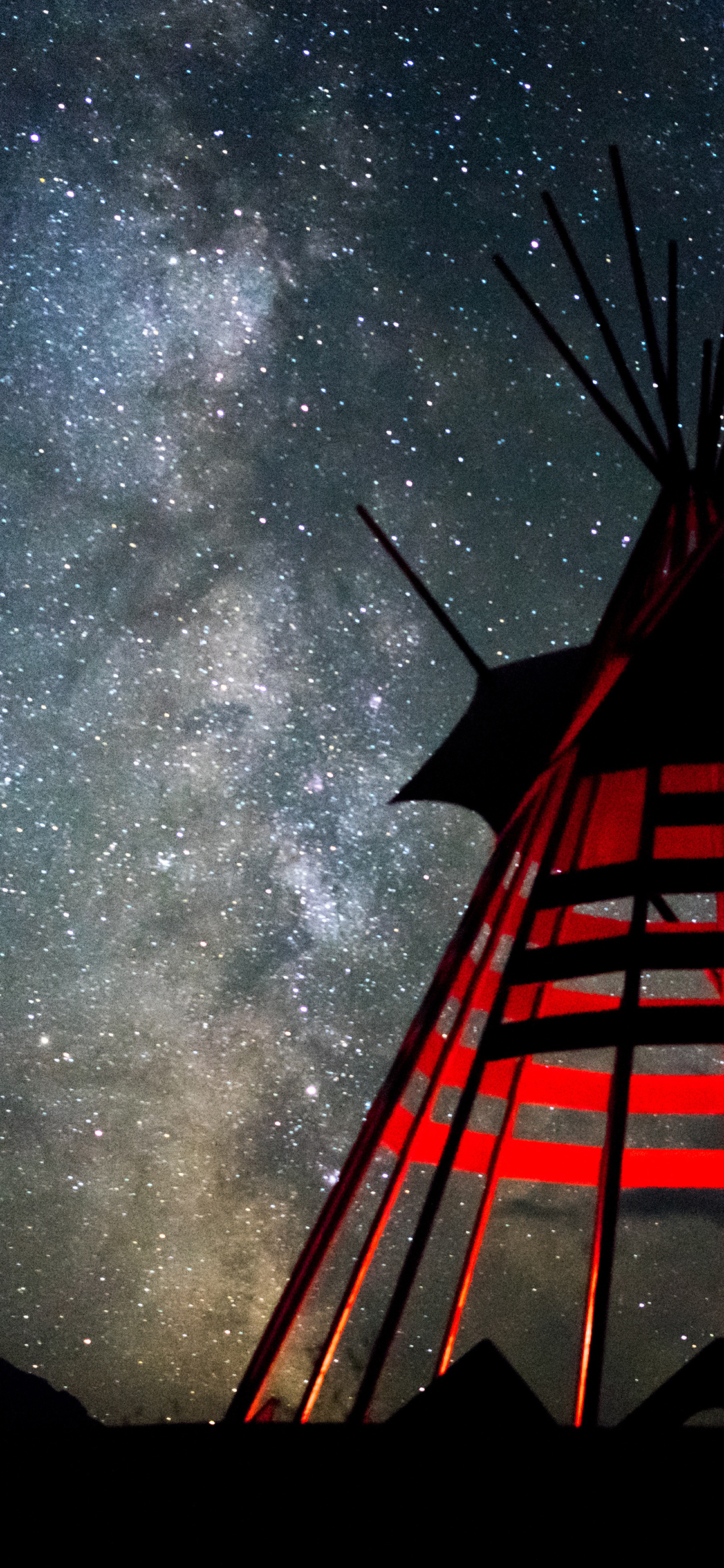 [2436×1125]星空 梦幻 夜景 建筑 苹果手机壁纸图片