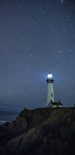 [2436x1125]星空 灯塔 照明 指示灯 苹果手机壁纸图片