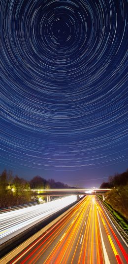 [2436x1125]星轨 街道 特效 灯光 苹果手机壁纸图片