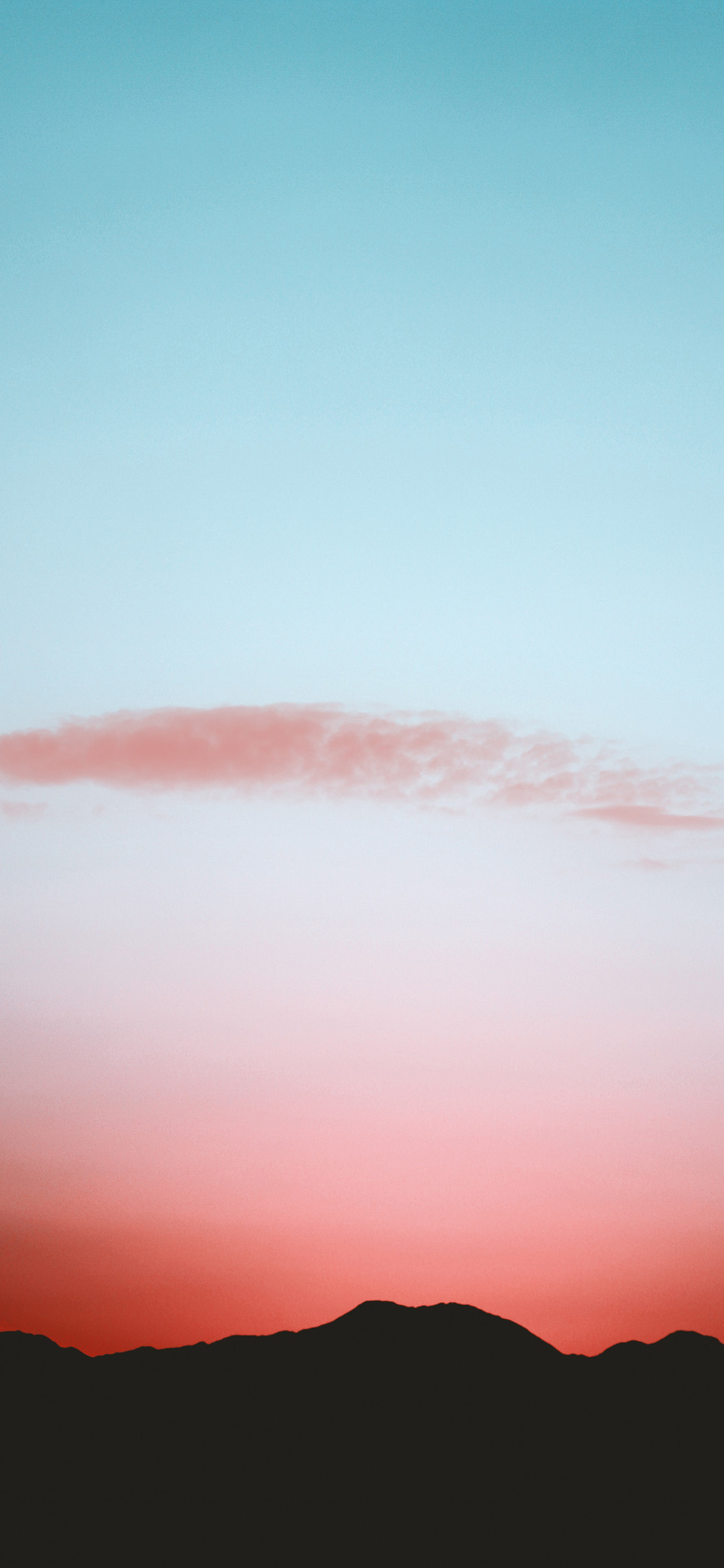 [2436×1125]晨曦 红云 山峰 自然 苹果手机壁纸图片