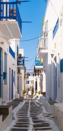 [2436x1125]景点 地中海风 清新 小道 苹果手机壁纸图片