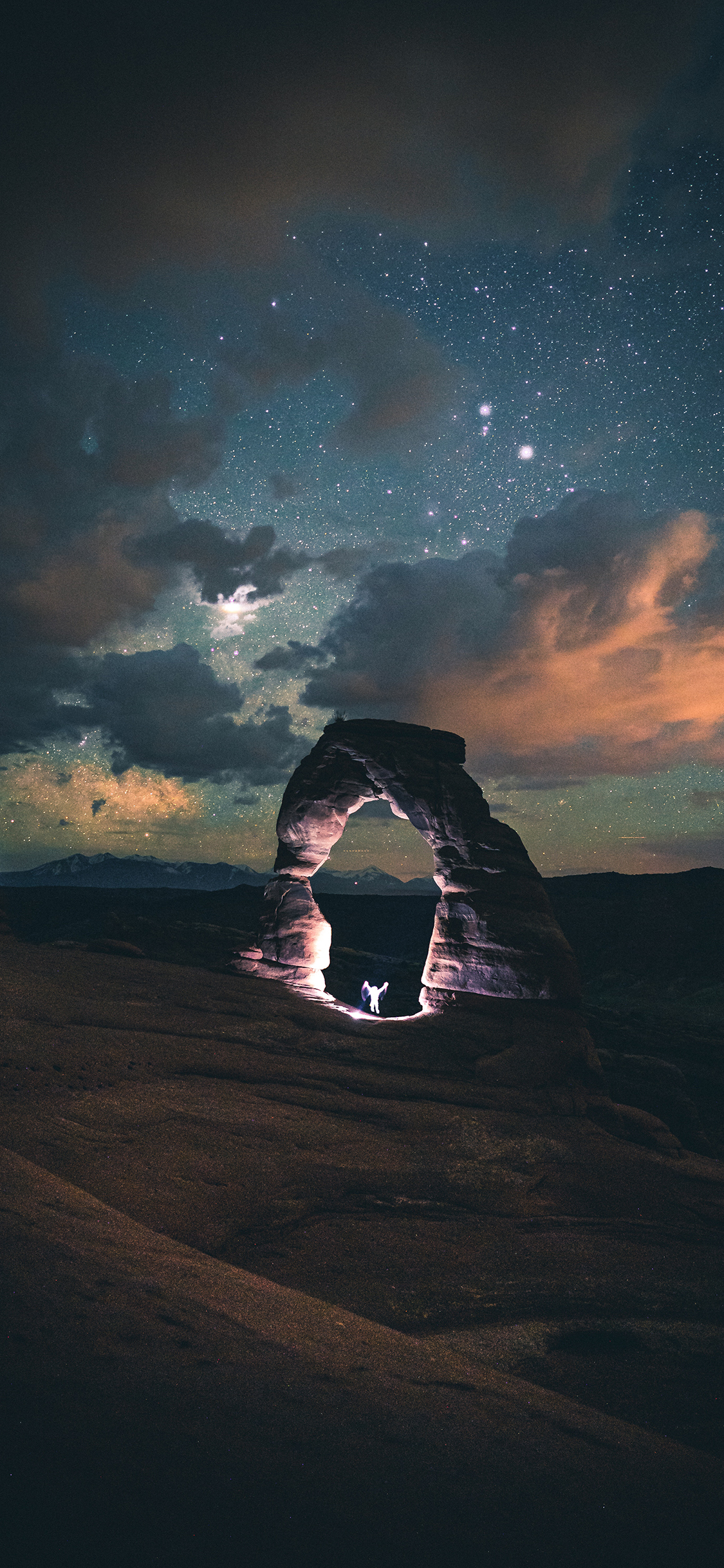 [2436×1125]景点 夜晚 璀璨 星空 苹果手机壁纸图片