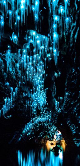 [2436x1125]景点 洞穴 荧光 浪漫 苹果手机壁纸图片