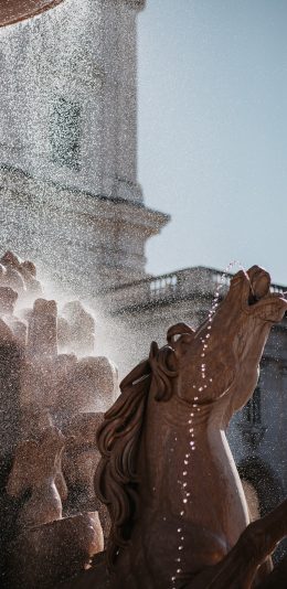 [2436x1125]景点 石像 喷泉 马 苹果手机壁纸图片