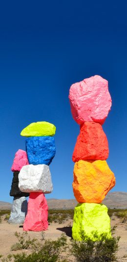 [2436x1125]景点 石头 彩色 堆叠 苹果手机壁纸图片