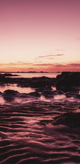 [2436x1125]景色 天空 唯美 礁石 苹果手机壁纸图片