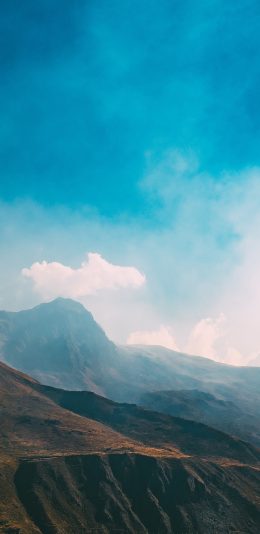 [2436x1125]景色 天空 蔚蓝 高山 连绵 苹果手机壁纸图片
