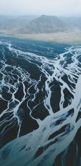 [2436x1125]景色 山水 河流 分支 支流 苹果手机壁纸图片