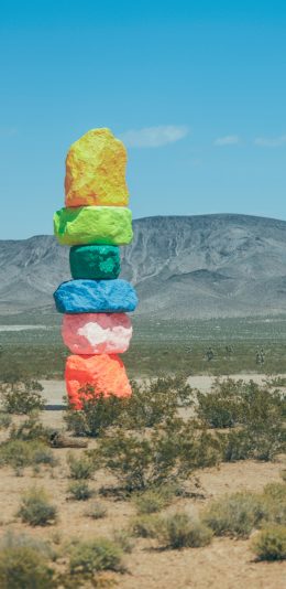 [2436x1125]景色 彩色 石块 堆积 苹果手机壁纸图片