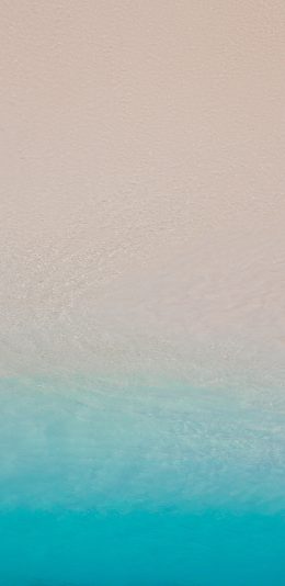 [2436x1125]景色 海岸 海水 清澈 沙滩 渐变 苹果手机壁纸图片