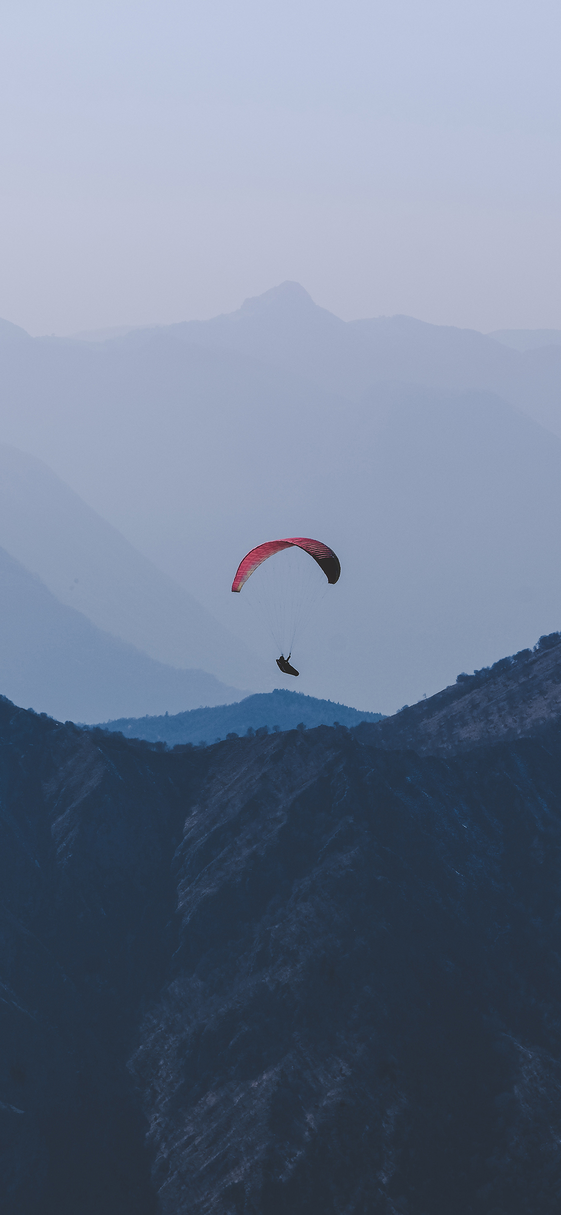 [2436×1125]景色 降落伞 跳伞 极限 苹果手机壁纸图片