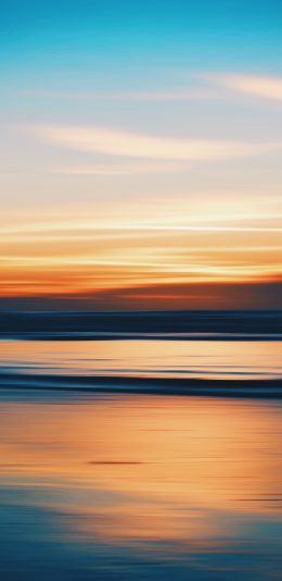 [2436x1125]景观 渐变 云彩 大海 倒映 苹果手机壁纸图片
