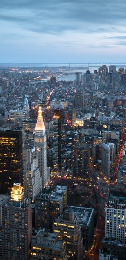 [2436x1125]曼哈顿 纽约 城市 美国 建筑 都市 苹果手机壁纸图片