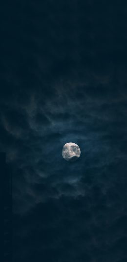 [2436x1125]月 夜空 黑夜 月亮 云层 苹果手机壁纸图片