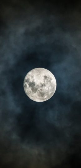 [2436x1125]月亮 夜 云雾 月球 满月 苹果手机壁纸图片