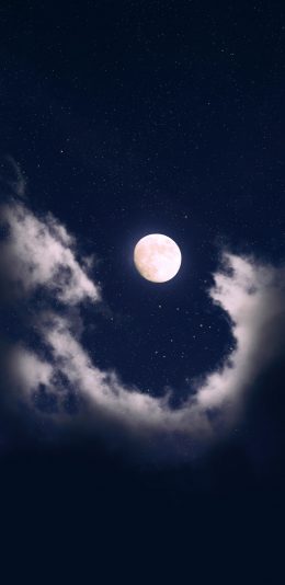 [2436x1125]月亮 夜晚 星空 璀璨 苹果手机壁纸图片