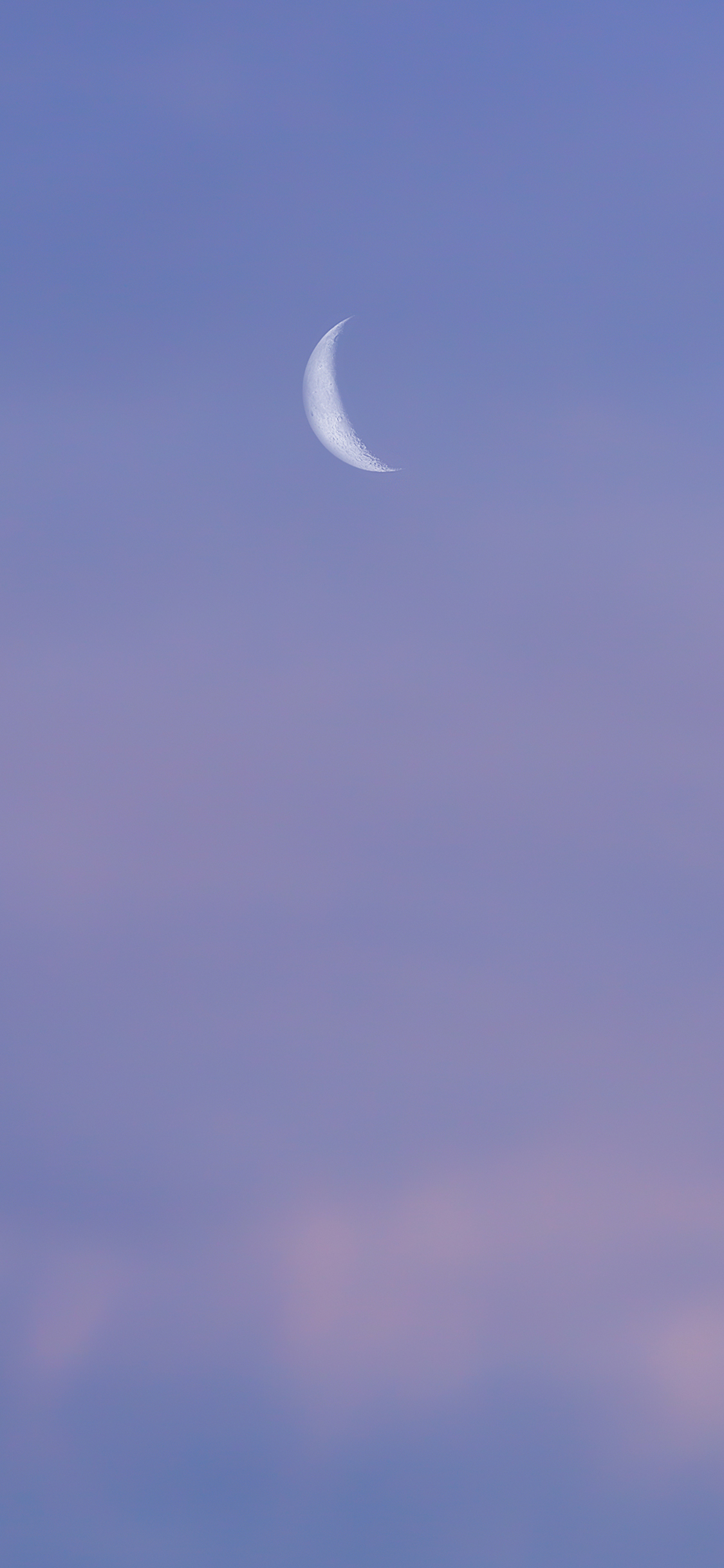 [2436×1125]月亮 天空 夜空 紫色 月牙 苹果手机壁纸图片