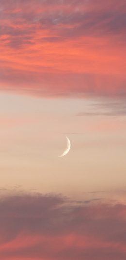 [2436x1125]月亮 天空 渐变 勾月 苹果手机壁纸图片