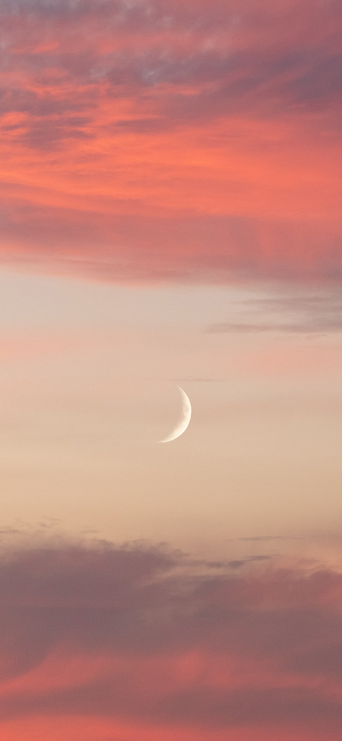 [2436×1125]月亮 天空 渐变 勾月 苹果手机壁纸图片