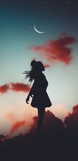 [2436x1125]月亮 弯月 光影 唯美 苹果手机壁纸图片