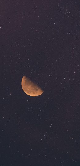 [2436x1125]月亮 星空 半圆 夜晚 苹果手机壁纸图片