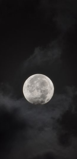 [2436x1125]月亮 黑夜 云 天空 苹果手机壁纸图片