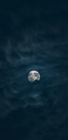 [2436x1125]月圆 月亮 夜晚 云层 苹果手机壁纸图片