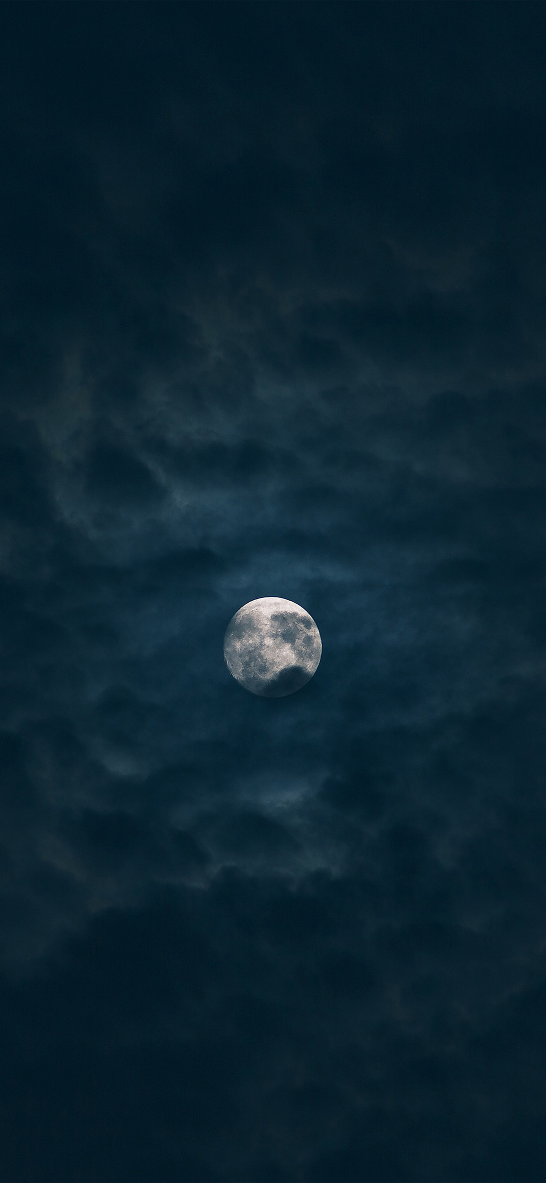 [2436×1125]月圆 月亮 夜晚 云层 苹果手机壁纸图片