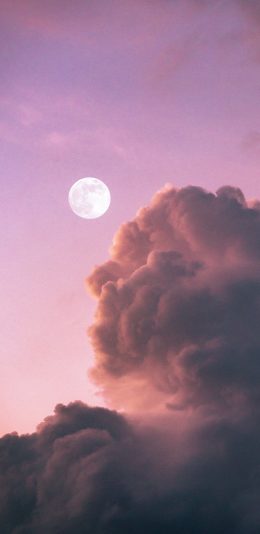 [2436x1125]月球 云层 天空 云海 苹果手机壁纸图片