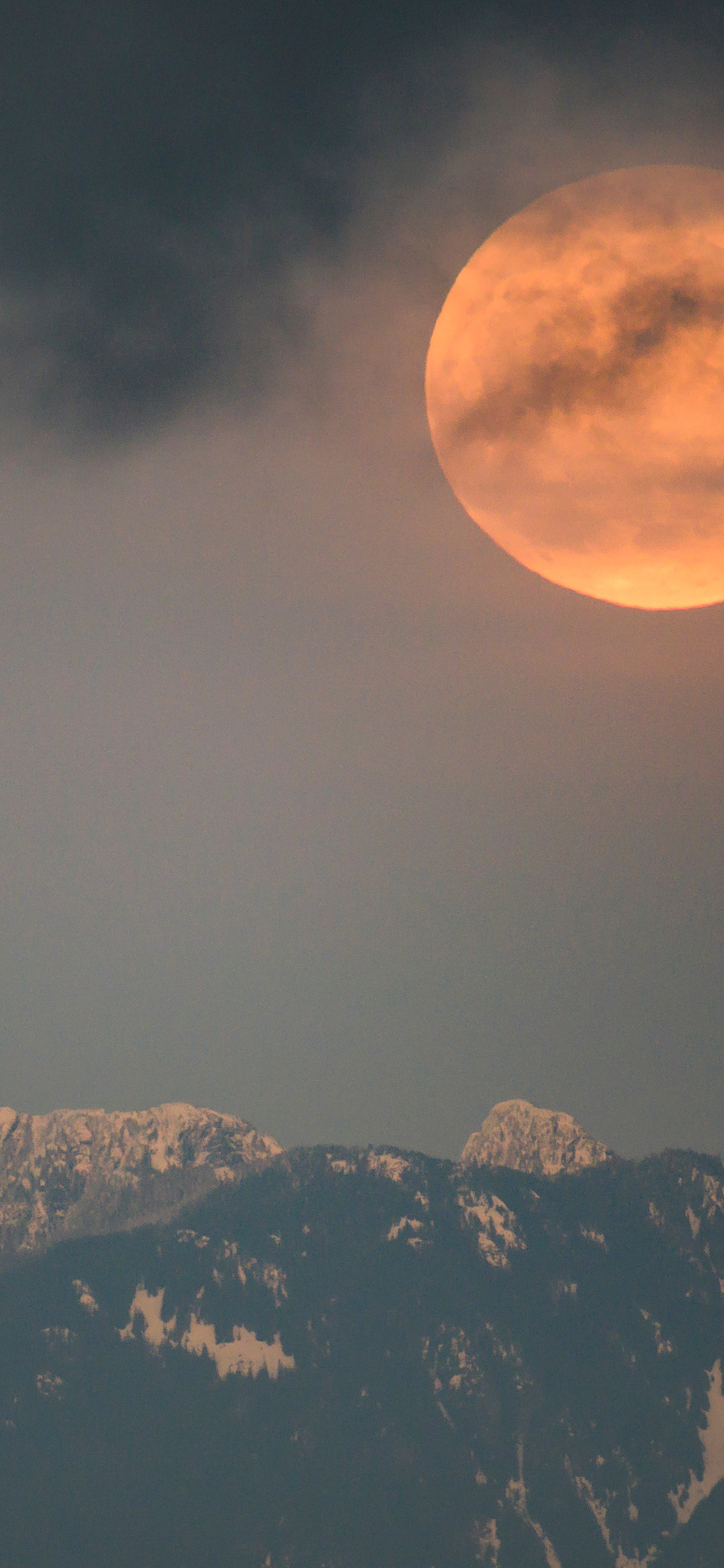 [2436×1125]月球 星球 月亮 昏暗 苹果手机壁纸图片