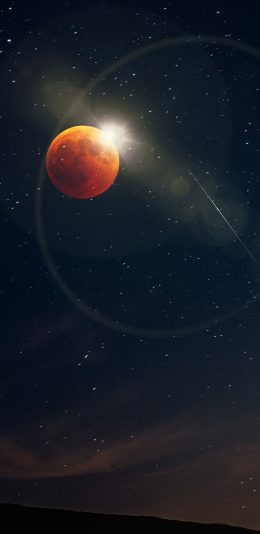 [2436x1125]月球 月亮 夜晚 星空 苹果手机壁纸图片