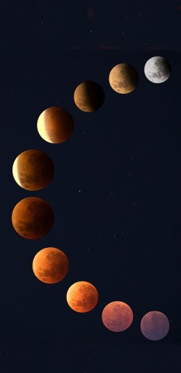 [2436x1125]月球 月亮 月食 夜晚 苹果手机壁纸图片