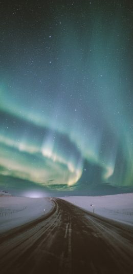 [2436x1125]极光 夜景 唯美  极地 苹果手机壁纸图片