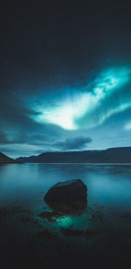 [2436x1125]极光 奇景 星光 夜晚 苹果手机壁纸图片
