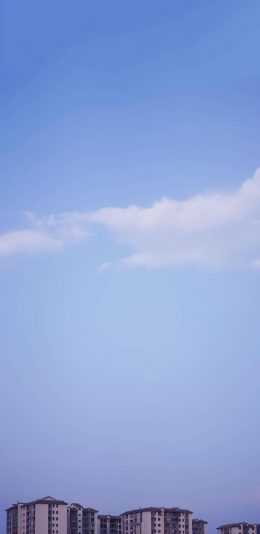 [2436x1125]楼房 建筑 住宅 天空 蓝色 苹果手机壁纸图片