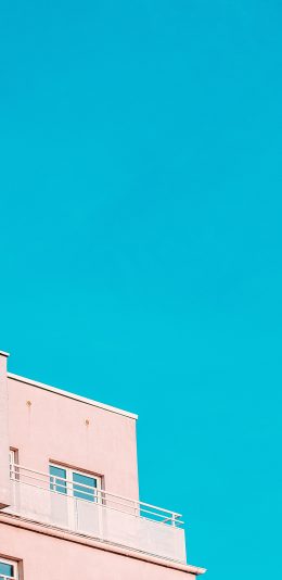 [2436x1125]楼房 阳台 蓝天 建筑 窗户 苹果手机壁纸图片