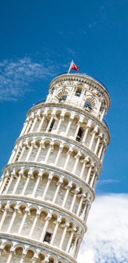 [2436x1125]欧美建筑 比萨斜塔 蓝天 苹果手机壁纸图片
